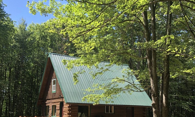 West Oneonta Cabin | Lakefront Catskills Log Home Our Own Private Lake Fireplace, Boats, Hot Tub!