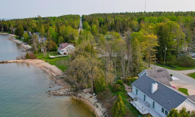 De Tour Village House | Tranquil Lakefront Home in De Tour Village with Fire Pit