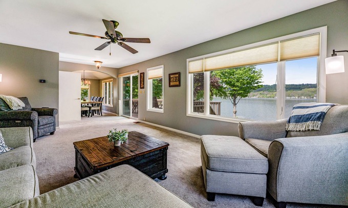 Penn Yan House | Lakefront Retreat with Game Room, Dock & Spa Amenities