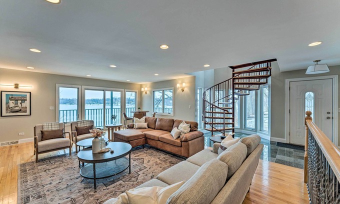 Powers Lake House | Guest Rated 10/10: Lakefront Home with Private Beach Access