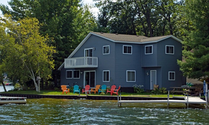 Lake George House | Inviting Lakefront Getaway in Michigan with Pool & Spa