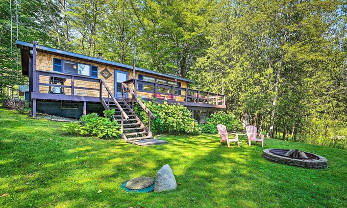 Curtis Township House | Tranquil Lakefront Hideaway: Kayaks, Fire Pit & Spa