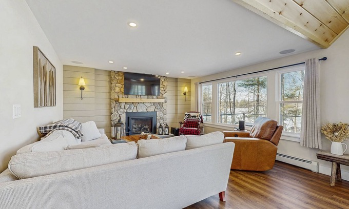 Gray House | Big Birch: Lakefront Retreat with Private Beach & Kayaks