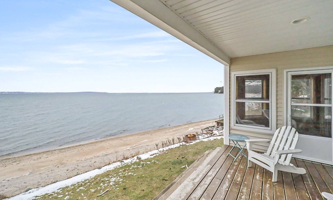 Elk Rapids House | Lakefront Retreat with Beach Access & Scenic Views