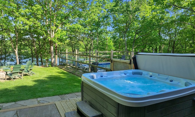 Pocono Mountain Lake House | Lakefront Retreat with Private Pool and Hot Tub, Rated 9.8