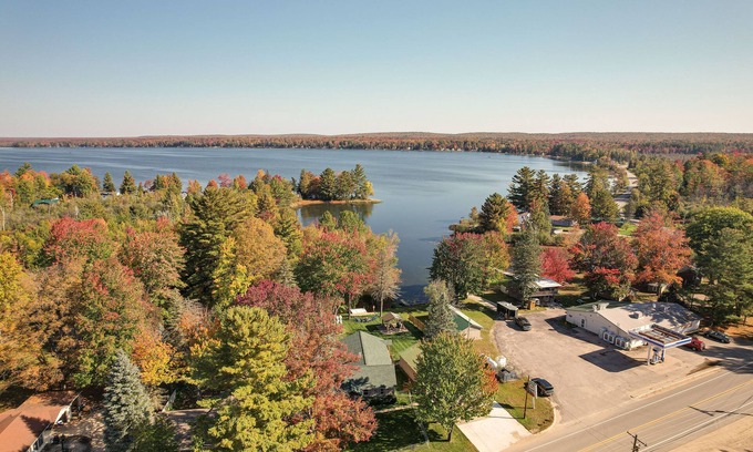 Kalkaska Cottage | Cozy Lakefront Kalkaska Cottage with Fire Pit & Spa