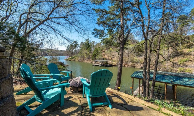 Jones Mills House | Serene Lakefront Oasis: Pet Friendly with Boat Dock & Views