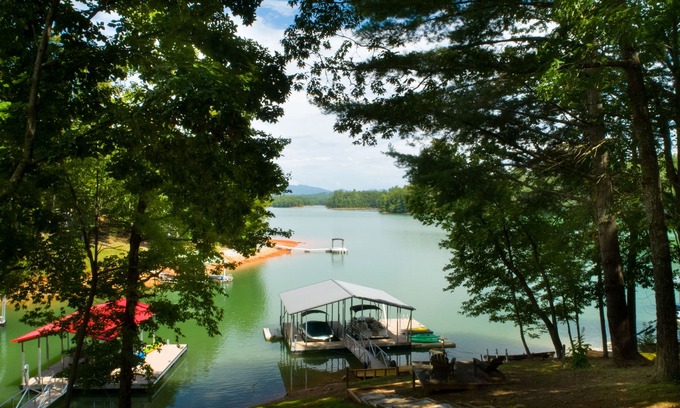 Blairsville House | Experience Lakefront Bliss with Hot Tub & Firepit Views