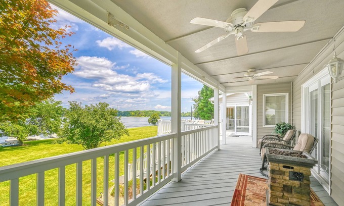 Sandy Point House | Lakefront Retreat with Fire Pit, Gazebo & Spa Amenities