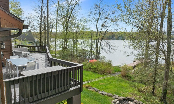 Lake Ariel House | Lakefront Retreat with Hot Tub, Pool Table & Kayaks