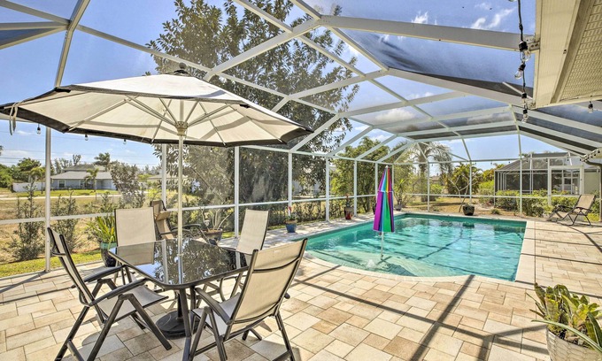 Trafalgar House | Top-Rated Cape Coral Retreat with Private Pool & Ocean View
