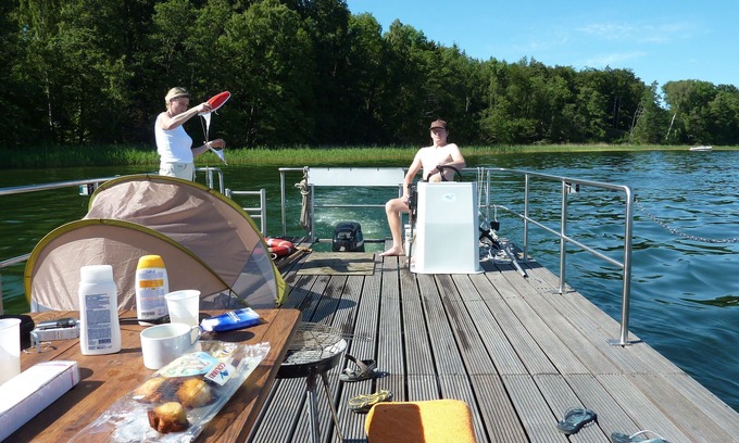 Muritz House | Landhaus Fischersruh am Plauer See - FW Timba private beach rowing boat fishing