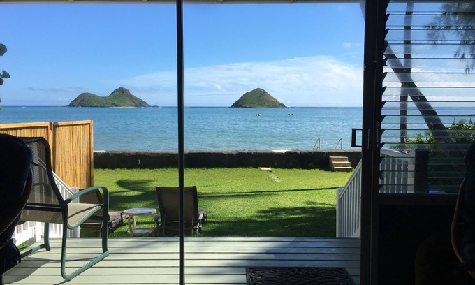 Lanikai House | Relax at Lanikai Ocean Front Duplex with Private Beach Access