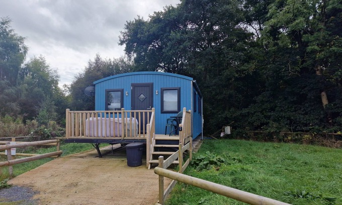 Llanfair Caereinion Cabin | Pet-Friendly Glamping Hut with Hot Tub & Pool Access