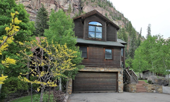 Ouray House | Inviting Home Steps from Hot Springs with Cinema Room & Pool