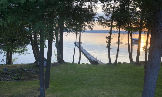 Cheboygan House | Beautiful Lakefront Burt Lake Home with Sunset Views