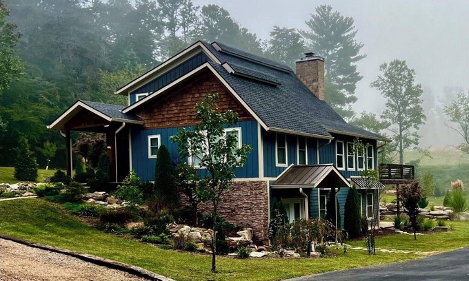Asheville House | Inviting Modern Farmhouse with Spa & Hot Tub Near Downtown