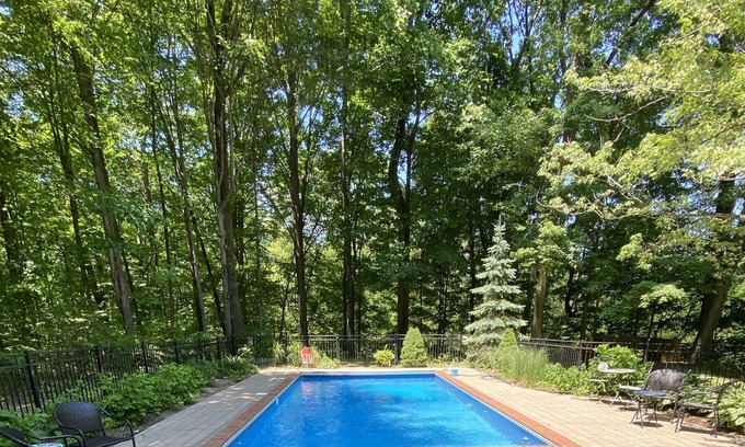 Three Oaks House | Large pool, hot tub, 5 BR, fire pit, playground; 8 min to Three Oaks & Beach