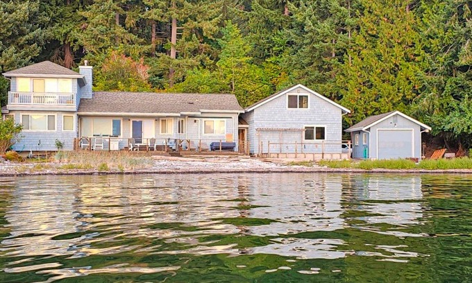 Seabeck House | Large waterfront beach house with hot tub, game room, & private beach access