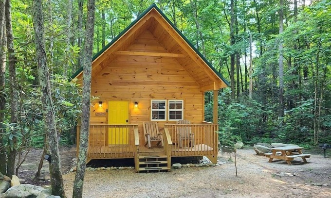 Cosby Cabin | Laurel Haven: Modern Cabin Retreat with Stunning Ocean Views