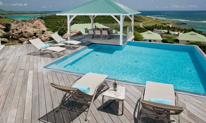 Oyster Pond Villa | Idyllic Le Bougainvillier Villa with Ocean Views & Pool