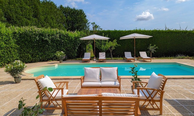 Josnes House | Relax at Le Clos de la Reine: Poolside Paradise Awaits