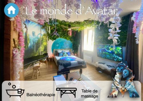 L'Arbresle Apartment | Relax at Le Monde D'Avatar: Balneo & Dining Await