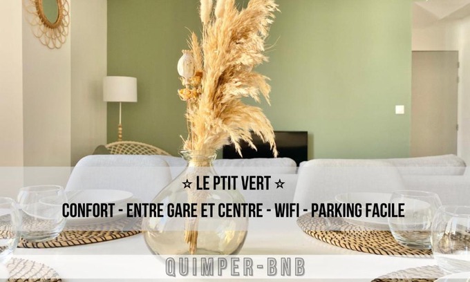 Quimper Apartment | Comfortable LE PTIT VERT - Pet Friendly & Wifi Included