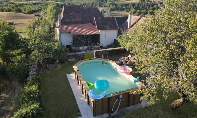 Azerat House | Relax at Les Coccinelles: Private Pool & Family Fun