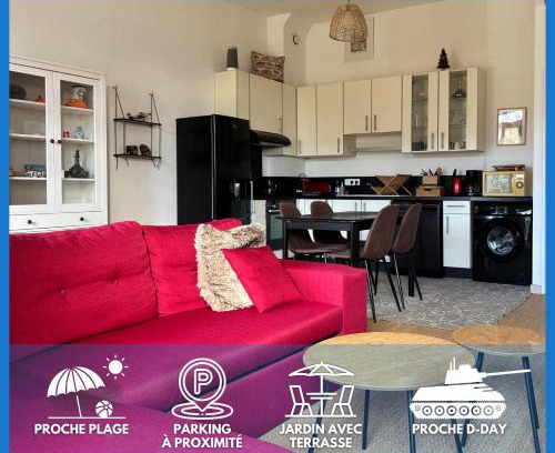 Commes Apartment | Bright Duplex with Garden Near Omaha Beach & Bayeux