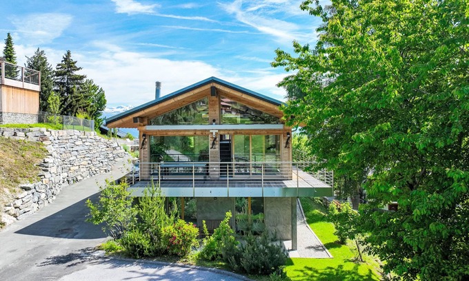 Saint-Pierre-de-Clages House | Discover Les Penguins by Interhome: Lake View & Spa Retreat
