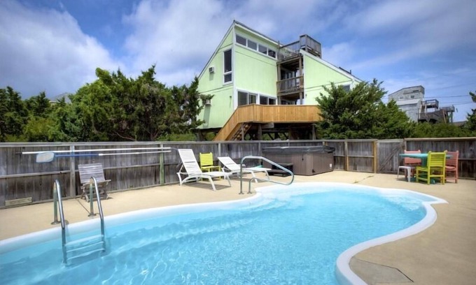 Salvo Cottage | Escape to License to Chill! Oceanfront Retreat with Pool