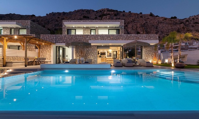 Prassonissi Villa | Relax at Lido Blue Villa with Pool and Ocean Views