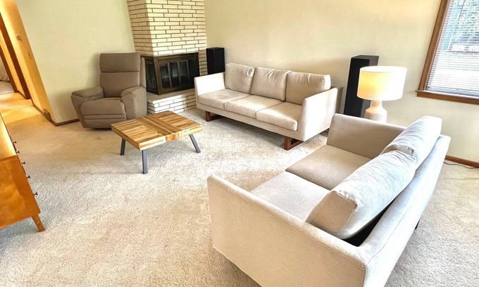 New Hope House | Bright and Inviting Home with Spa Access Near City Center