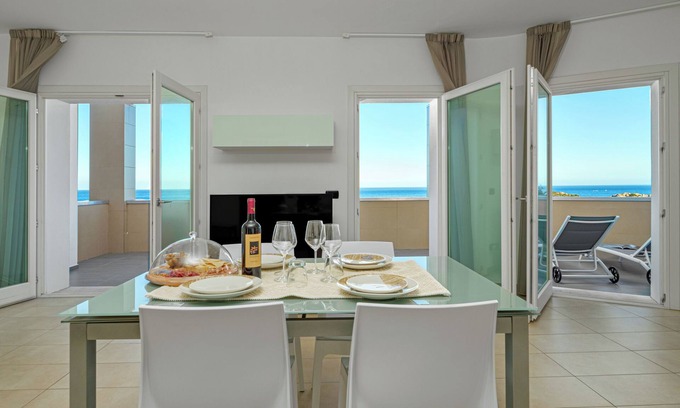 Golfo Aranci Apartment | Bright Villa Marconi 9: Oceanfront Retreat with Private Terrace