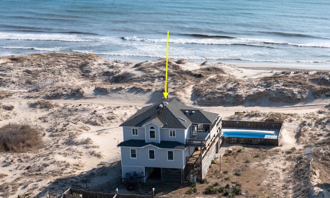 Corolla House | Beachfront Retreat with Pool, Hot Tub & Wild Horses