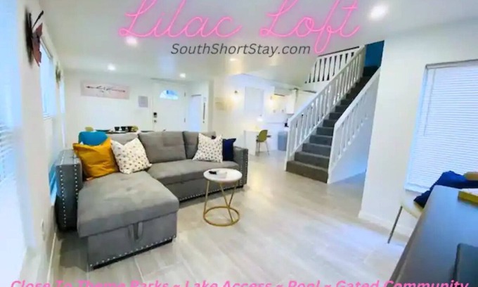 Vacation Village House | Charming Lilac Loft: Pool, Lake Views & Disney Nearby