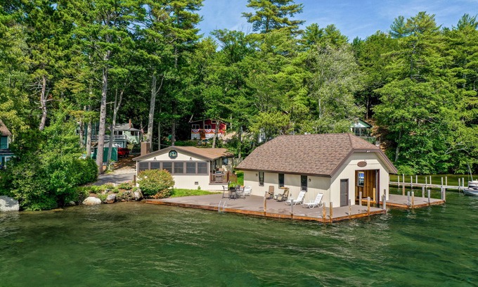 Alton Bay House | Waterfront Alton Bay Retreat with Boathouse & Scenic Sunsets