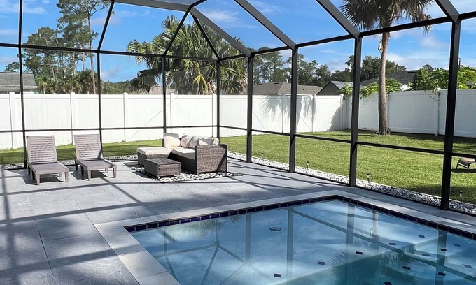 Palm Coast House | Discover Little Paradise: Heated Pool & Ocean Views Await
