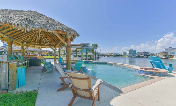 Jamaica Beach House | Idyllic Canal Retreat with Pool, Hot Tub, and Tiki Hut!
