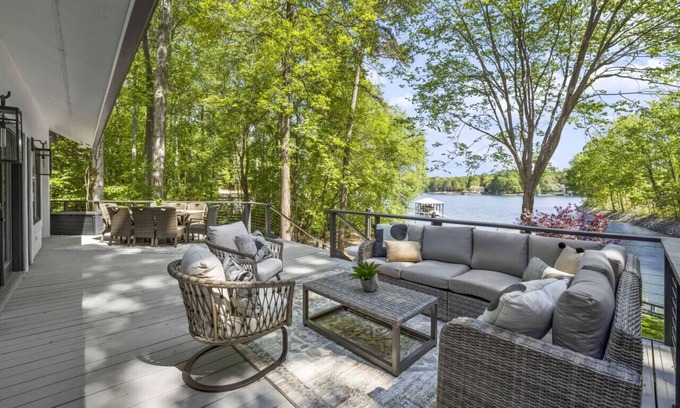 Mooresville Villa | Dream Lakeside Retreat: Private Pool, Spa & Breathtaking Views
