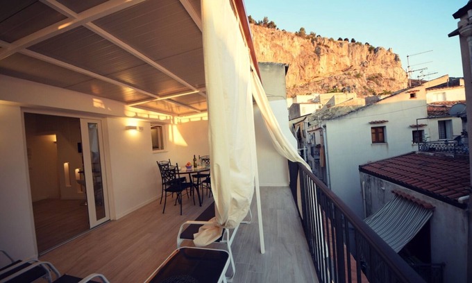Old Town Apartment | Oceanfront Lo Duca Terrace in Historic Cefalù Center