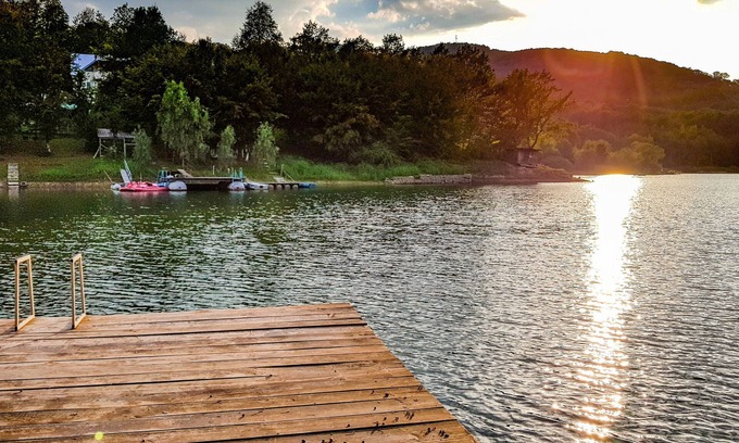 Fardea Cabin | Cozy Lakefront Lodge on Lacul Surduc with Kitchen Amenities