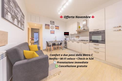 Zona XV Torre Maura Apartment | Loft con Terrazzo Metro C a 3 Min Collegamento facile con il Centro