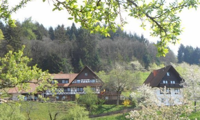 Busterbach Apartment | Cozy Log Cabin with Kitchen & Breakfast for 4 Guests