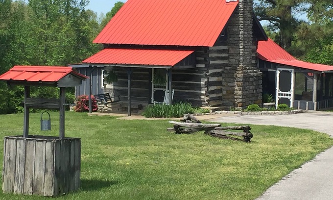 Pulaski House | Rustic Log Cabin Escape with Hot Tub & Pet-Friendly Amenities