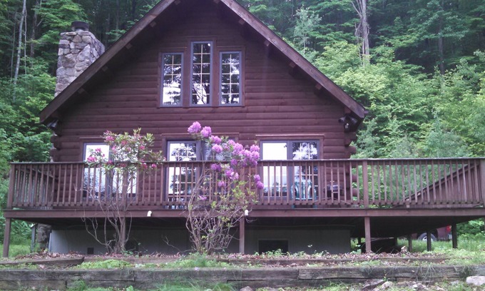 Julian Cabin | Quaint Log Cabin Near Penn State with Pool & Pet-Friendly