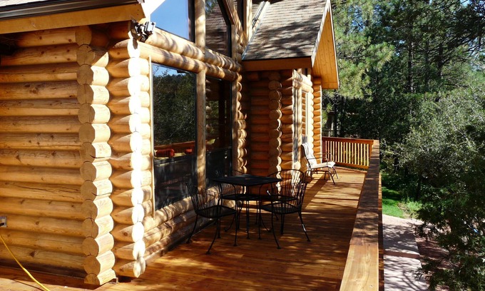 Whispering Pines Cabin | Cozy Log Cabin in the Pines with Treehouse & Stream Access
