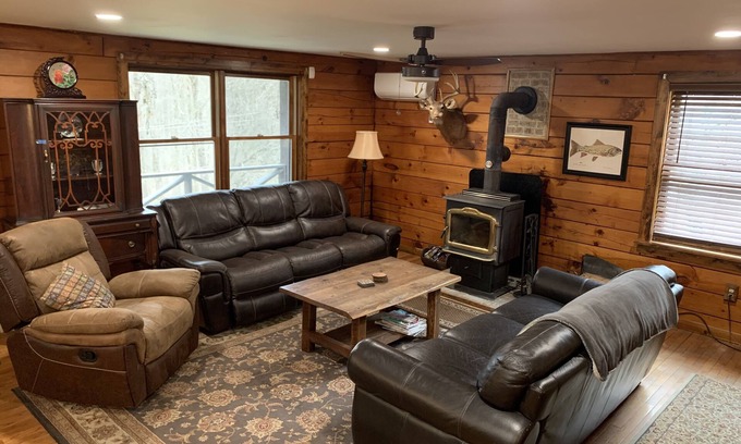 Altmar Cabin | Idyllic Log Cabin Retreat Near Salmon River & Trails