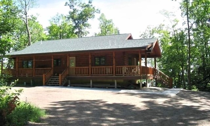 Walker House | Beautiful Log Home with Pool on Private Lake Retreat